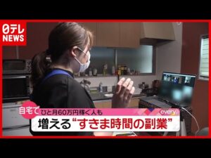 自宅で“ひと月60万円”稼ぐ人も…すきま時間にできる”副業”とは?(2021年4月12日放送「news every.」より)