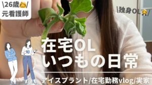 26歳元看護師👩⚕️/登録者350名🎊【在宅OL👩💼いつもの日常】アイスプラント/在宅勤務vlog/実家