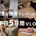 【平日Vlog】在宅勤務のリアル|同じことを繰り返す平日5日間|28歳独身テレワーク会社員