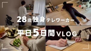 【平日Vlog】在宅勤務のリアル|同じことを繰り返す平日5日間|28歳独身テレワーク会社員
