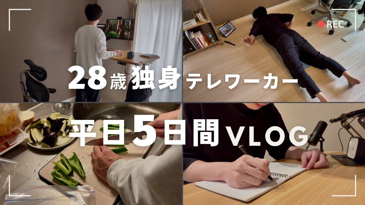 【平日Vlog】在宅勤務のリアル｜同じことを繰り返す平日5日間｜28歳独身テレワーク会社員