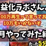【副業検証】200万再生でたった5分で100万円?全然いかないです!これは初心者はやめたほうがいいです!