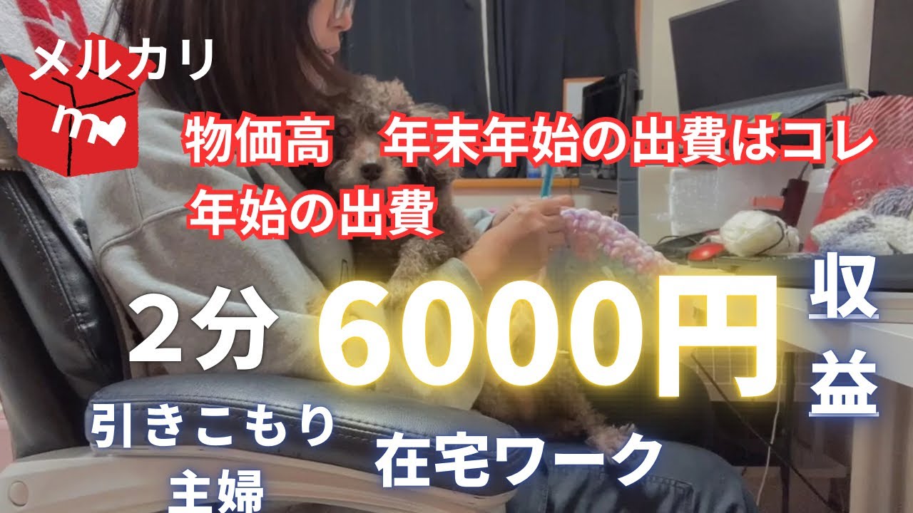 引きこもり主婦‼️在宅ワークで意外と簡単に売れた✨更年期＆愛犬介護中でも楽しい！メルカリで2週間6商品売れた✨