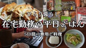 【食費3万|低収入】在宅ワークの平日ごはん【一人暮らしの食生活】