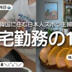 【在宅勤務の1日】韓国で働く日本人ズボラ主婦🇯🇵地味で平凡な暮らし🪴👩🏻💻🍜🍑🍞