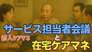 【ケアマネ漫画】#236/サービス担当者会議と在宅ケアマネ/高齢者/身寄りがない/担会/介護支援専門員/在宅ケアマネ/リハビリ/先輩は生きるケアマネ辞典115/ケアマネYoutube【ケアマネ応援】